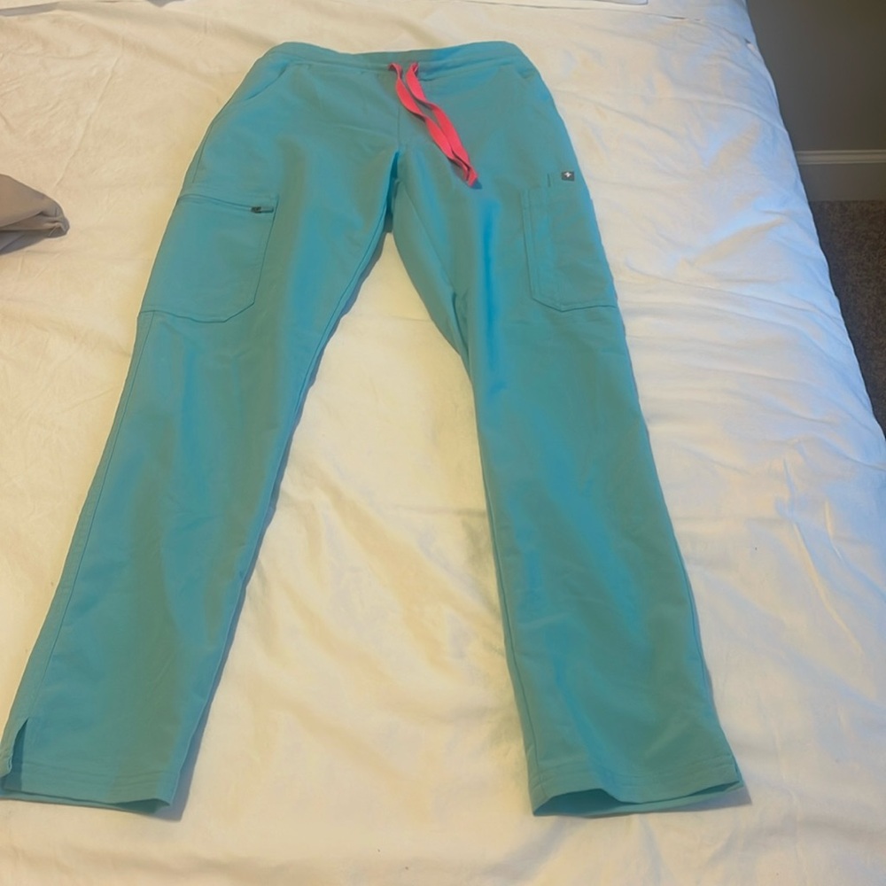 Figs neon blue scrub pants